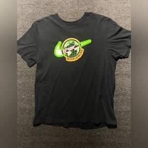 Nike Black Tee with Neon Green and Yellow Design